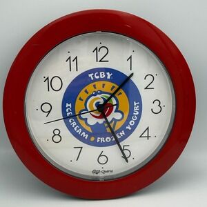 Authentic TCBY Wall Clock Frozen Yogurt Ice Cream Restaurant 90s Promo Advertis